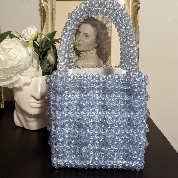 SHRIMPS Blue Beaded Antona Bag - Picture 2 of 11